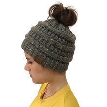 Load image into Gallery viewer, Winter Warm Ponytail Beanie