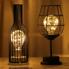 Load image into Gallery viewer, LED Retro Iron Table Wine Decorations