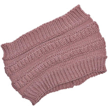 Load image into Gallery viewer, Large Opening Winter Knitted Ponytail Beanie